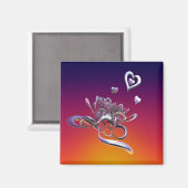 ハートの美しい マグネット (正面/裏面)