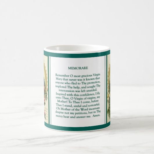 ハートの聖母マリアの完全で、悲しい祈りの言葉 コーヒーマグカップ (中央)