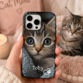 ハートの肉球と愛らしい名前入り オーダーメイドの仔猫 写真 Case-Mate iPhoneケース