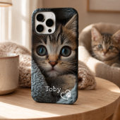 ハートの肉球と愛らしい名前入り オーダーメイドの仔猫 写真 Case-Mate iPhoneケース