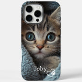 ハートの肉球と愛らしい名前入り オーダーメイドの仔猫 写真 Case-Mate iPhoneケース (裏面)