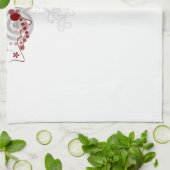 ハートの背景の台所タオル キッチンタオル (折り畳み)