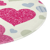 ハートの背景 カッティングボード (角)