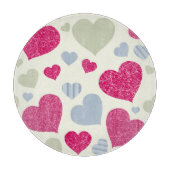 ハートの背景 カッティングボード (正面)