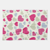 ハートの背景 キッチンタオル (横)