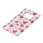 ハートの背景 クレジットカード栓抜き (裏面アングル)