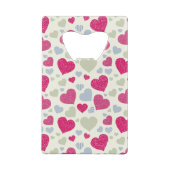 ハートの背景 クレジットカード栓抜き (裏面)