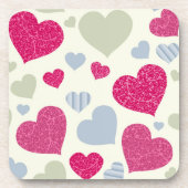 ハートの背景 コースター (正面)