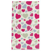 ハートの背景 スモールペーパーバッグ (正面)