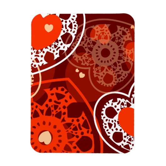 ハートの背景、プレミアムマグネット マグネット (縦)