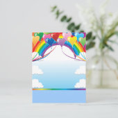 ハートの背景 ポストカード (スタンド正面)