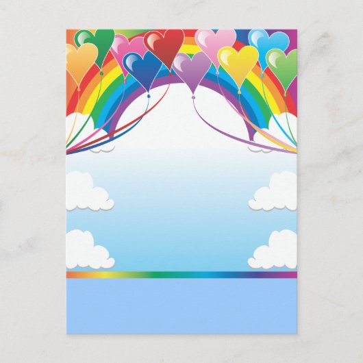 ハートの背景 ポストカード (正面)