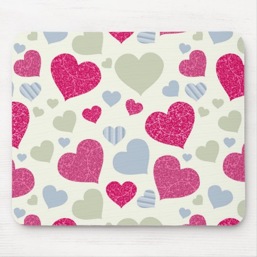 ハートの背景 マウスパッド (正面)