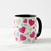 ハートの背景 マグカップ (正面右)