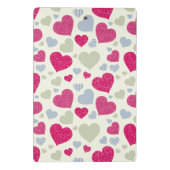 ハートの背景 ミニクリップボード (裏面)