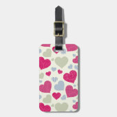 ハートの背景 ラゲッジタグ (正面縦)