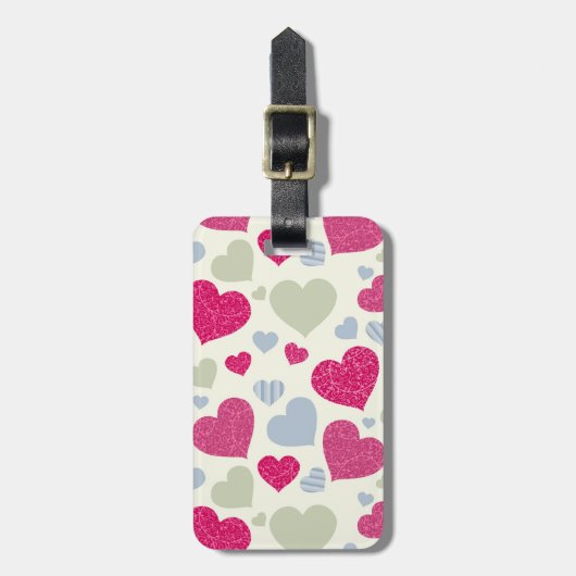 ハートの背景 ラゲッジタグ (正面縦)