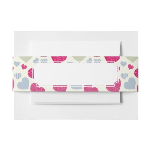 ハートの背景 招待状ベリーバンド (正面例)