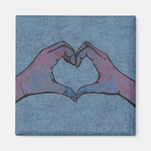 ハートの背景（青） マグネット (正面)