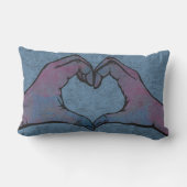 ハートの背景（青） ランバークッション (裏面)