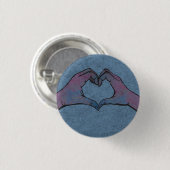 ハートの背景(青) 缶バッジ (正面&裏面)