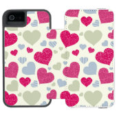 ハートの背景 INCIPIO iPhoneウォレットケース (フォリオ Open)