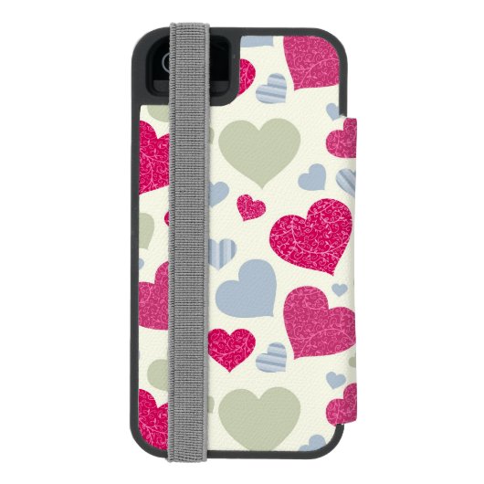 ハートの背景 INCIPIO iPhoneウォレットケース (フォリオ裏面)