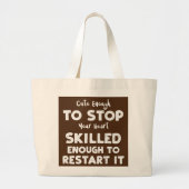 ハートの腕を磨くストップほど可愛いユーモア ラージトートバッグ (正面)