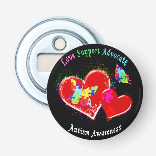 ハートの自閉症の蝶 栓抜き (正面)