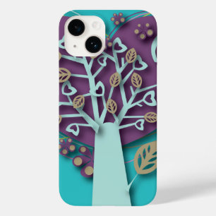 ハートの花が咲く木のレトロラブ&ロマンス Case-Mate iPhone 14ケース