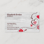 ハートの花と葉 名刺 (裏面)