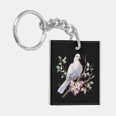 ハートの花と鳩 キーホルダー (正面左)