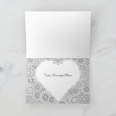 ハートの花のカード:大人の塗り絵パーソナライズ カード (内部)