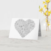 ハートの花のカード:大人の塗り絵パーソナライズ カード (黄色い花)