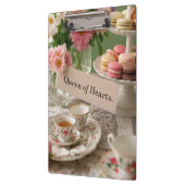 ハートの花の優雅なティーカップの女王 クリップボード (左)