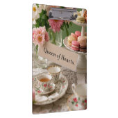 ハートの花の優雅なティーカップの女王 クリップボード (右)