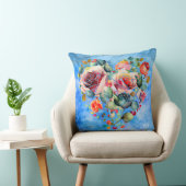 ハートの花の青い大理石のファッション装飾 クッション (椅子)