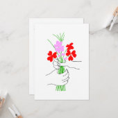 ハートの花束のバレンタインカード カード (正面/裏面インサイチュ)