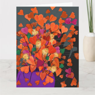 ハートの花束の誕生日 カード