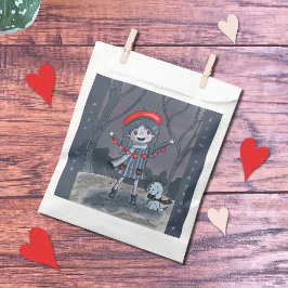 ハートの花環の少女 バレンタインデーのプレゼントバッグ フェイバーバッグ