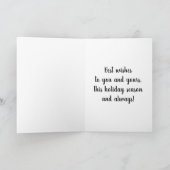 ハートの花輪のクリスマスチキン カード (内部)