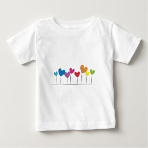 ハートの花 ベビーTシャツ