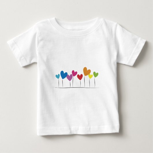 ハートの花 ベビーTシャツ (正面)