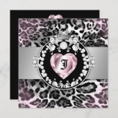 ハートの菓子16の311ヒョウTiqueのキスの女王 招待状 (正面/裏面)