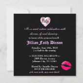 ハートの菓子16の311ヒョウTiqueのキスの女王 招待状 (裏面)