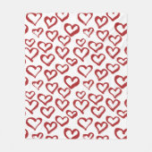 ハートの落書きのフリースブランケット フリースブランケット (正面)