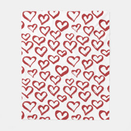 ハートの落書きのフリースブランケット フリースブランケット