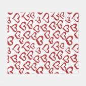 ハートの落書きのフリースブランケット フリースブランケット (正面(横))