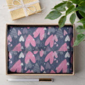 ハートの落書きスケッチパターン バレンタインデー 薄葉紙 (ギフト)