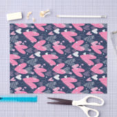 ハートの落書きスケッチパターン バレンタインデー 薄葉紙 (クラフト)